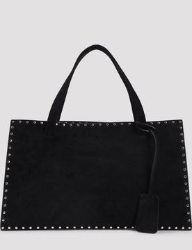 Mini Studded Suede Basket Handbag - Small