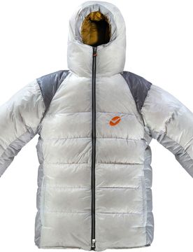 Daunenjacke aus Gänsedaune Troll White/Camel für Herren Größe L Weiß