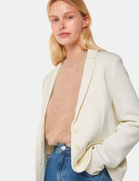 Jersey Slim Single Breasted Blazer Ivory female - Whistles - FashionsVida