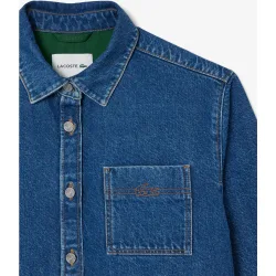 Sobrecamisa de mujer de denim oversized en azul