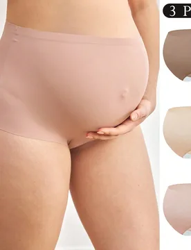 Piezas Bragas de maternidad sin costuras de cintura alta cómodas, de unicolor - Shein - FashionsVida