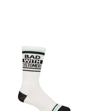 Pair Bad with Customers Cotton Socks Multi One Size - White - Size: One Size - Gumball Poodle - FashionsVida