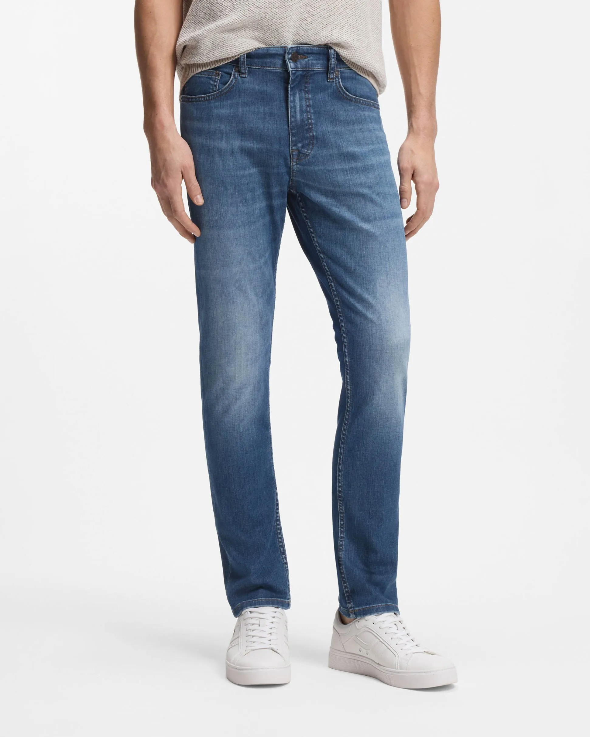 Mens Delaware Slim-Fit Jeans In Blue Cotton - Size 36w/34l - Boss Orange - FashionsVida