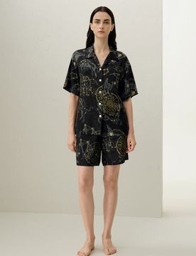 Ensemble Pyjama Manches Courtes Soie 100 % Luxueuse L