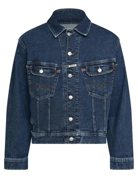 Mens Fit Jacket In Blue - Size Medium - Replay - FashionsVida