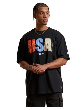 T-shirt à Manches Courtes Starter Usa Oversized Black L