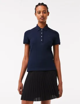 Polo manga corta slim fit en minipiqué de mujer - Lacoste - FashionsVida