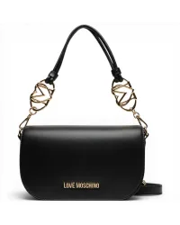 Borsa a spalla Logo Pearl Donna Nero in Eco-pelle