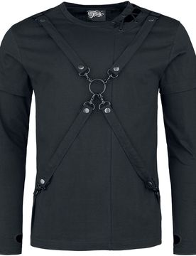 Gothic Langarmshirt - Cobain Top - XL bis XXL - für Männer - Größe XXL - schwarz - Männer - male