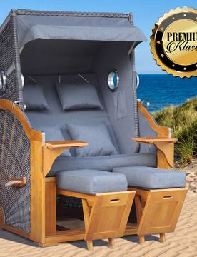 Strandkorb OCEAN VIEW Prestige grau