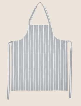 M&S Pure Cotton Striped Apron Grey - M&S - FashionsVida