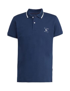 BLEND Camiseta navy / blanco