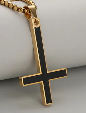 Unique Style Matte Surface Oil Dripping Stainless Steel Inverted Cross Pendant Necklace for Women and Men, Fashion Accessories - Aliexpress - FashionsVida