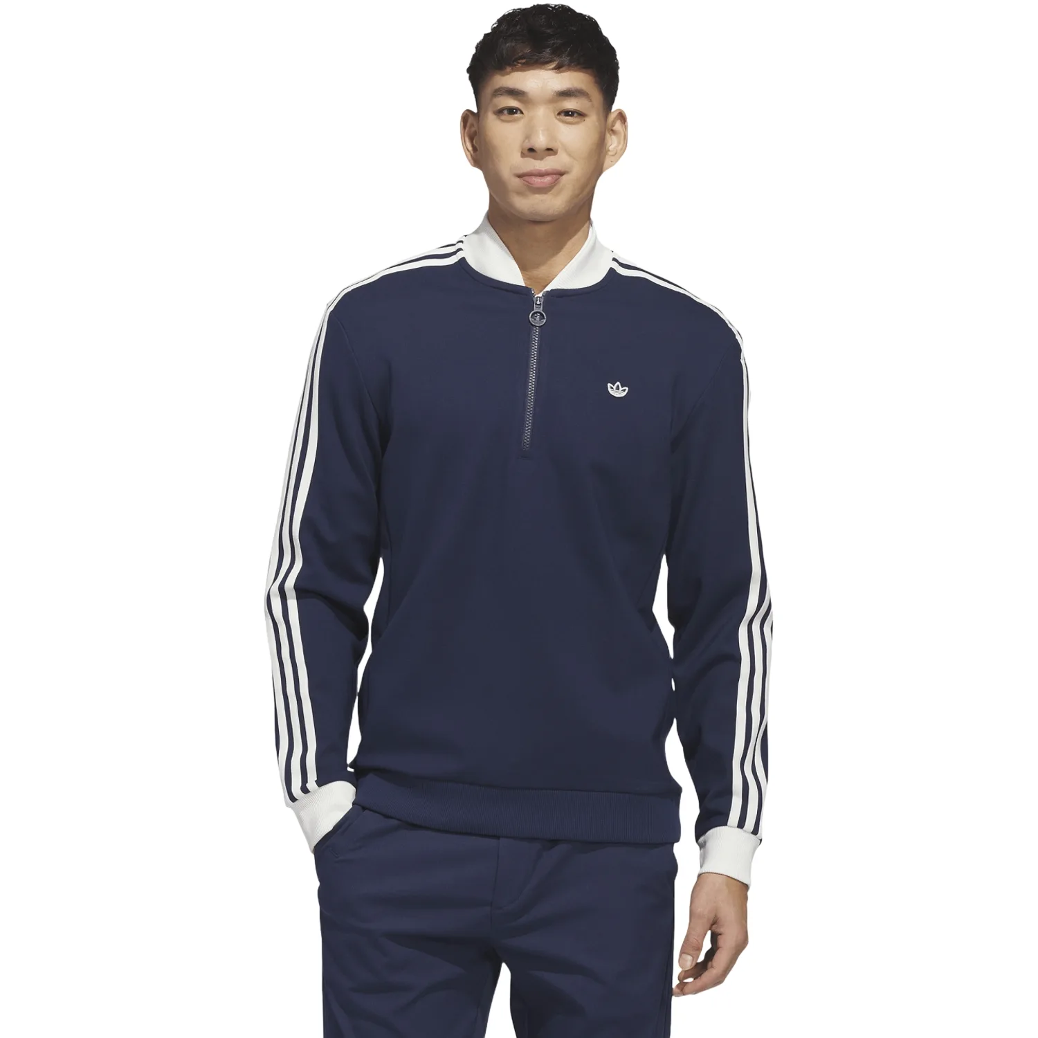 Golf Originals Pullover 3 Stripes 1/4 Zip, indigo/weiss s - Adidas - FashionsVida