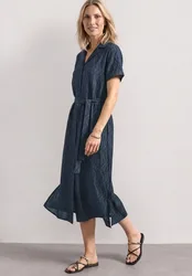 Midikleid mit Bowling-Kragen female Blau
