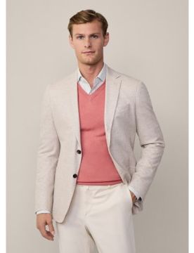 Para hombre. HM443426 Americana Waffle (40/32), Casual, Fiesta, Lino, Clásico, Manga larga, Taupe