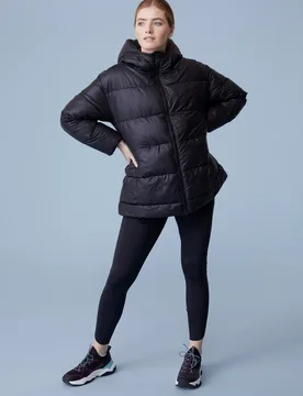 Aura Light' Womens Jacket With Front Pockets High Neck Cut Coat Black Polyamide - Size 6 Uk - Mountain Warehouse - FashionsVida