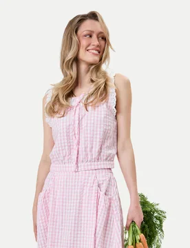 OH APRIL Kurzarm Bluse Sona Rosa M - OH APRIL - FashionsVida