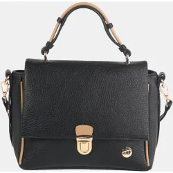 Bolso de mano con solapa estilo satchel