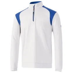 Mens Colour Block Panelled Golf Top Layer (Silver Grey/royal Blue) - Blue & White - Size 2xl