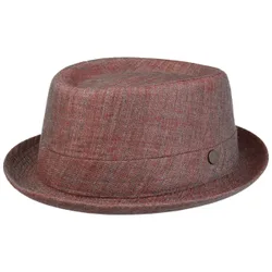 Classic Pork Pie Linen Hat by - red - Size: S (54-55 cm)
