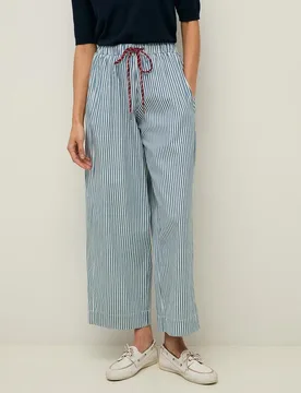 Pantalones rectos de mujer con ajuste de cordón en cintura - Yerse - FashionsVida