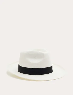 Textured Panama Hat White Mix male - M&S - FashionsVida