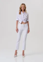 Pantalone cropped donna bianco