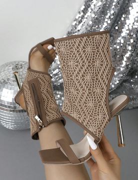 Sandalias de tacón de aguja con punta cuadrada sexy y elegantes para uso diario