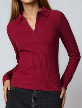 Blusa a maniche lunghe - bordeaux
