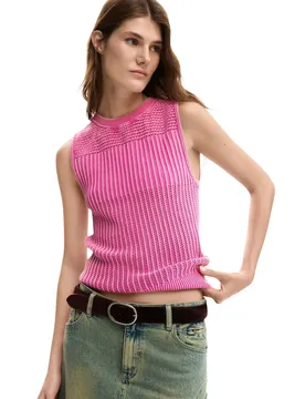 Damen Top Fuchsinrot 509508