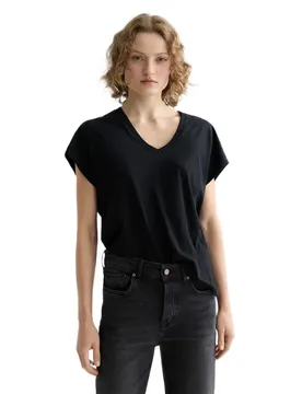 T-shirt à Manches Courtes Et Col En V U9a01223t Black L