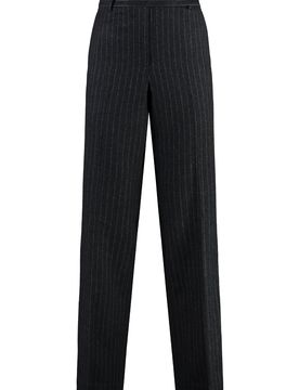 Pinstriped Wool Trousers for Women