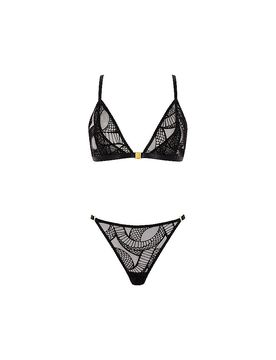 BH Set mit Slip VELVET SNAKE black schwarz damen