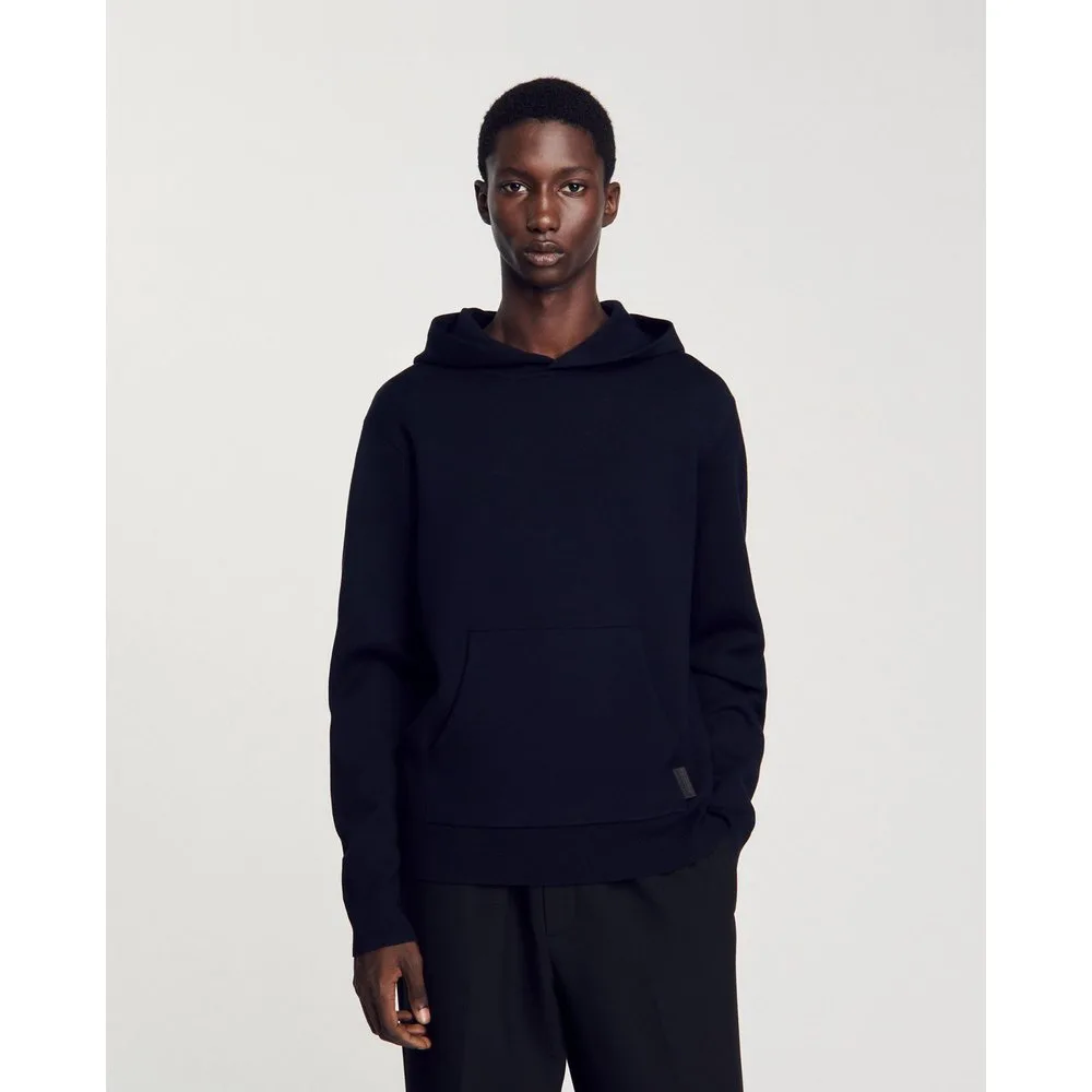 Sudadera con capucha de hombre con parche de cuero - sandro - FashionsVida