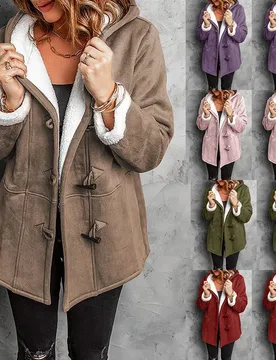 Women Teddy Fleece Jacket Winter Warm Hooded Coat Duffle Button Jacket Casual Thick Outerwear Plus Size Female Clothing - Aliexpress - FashionsVida