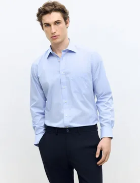 Camisa de vestir de manga larga dobby classic fit de hombre - Dustin - FashionsVida