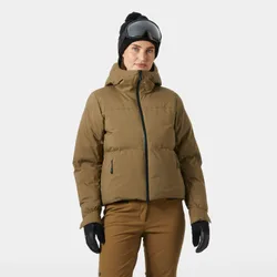 Women’s Nora Short Puffy Ski Jacket Brown XL - Sepia Plad Brown - Female