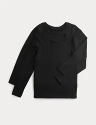 Pack Heatgen™ Thermal Lightweight Tops (2-14 Yrs) Black male