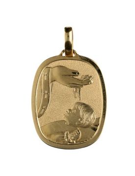 Medaglia Ciondolo da Battesimo Oro Giallo GL100020