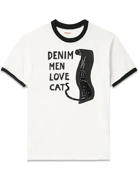 KAPITAL 24SS Kazuhiro Hirata Japanese Cat Print Patchwork Loose Cotton Short Sleeved T-shirt for Men and Women - Aliexpress - FashionsVida