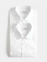 Pack Regular Fit Easy Iron Shirts White male