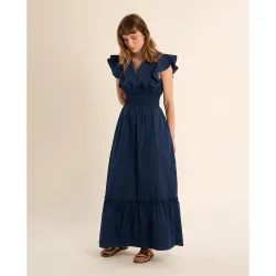 Vestido largo de mariposa con volantes