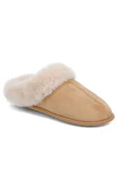 Women's Memory Foam Mule Slippers in Light Brown Size: 5 - Light Brown - Size: 5