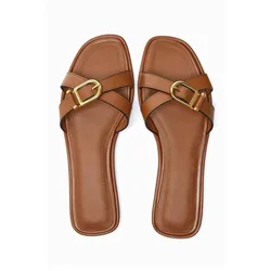 Fashionab Beach Women's Sandals Retro Lightweight Versatile Slippers for Women Flat Bottom Sandals for Women Sandalias De Mujer