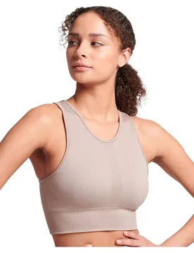 Soutien-gorge De Sport Core Seamless Mid Impact Bra Warm Grey XS - Superdry - FashionsVida