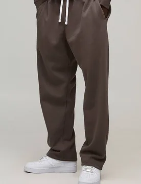 Men's Essential Washed Baggy Jogger Chocolate Size Small Chocolate S - boohooMAN - FashionsVida