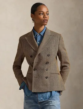 Blazer de mujer en espiga con doble botonadura - Polo Ralph Lauren - FashionsVida