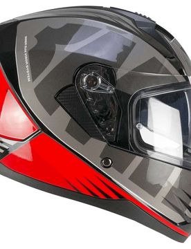 Casco Moto Integrale 3MHG SPEEDER SPORT Grigio Rosso taglia L