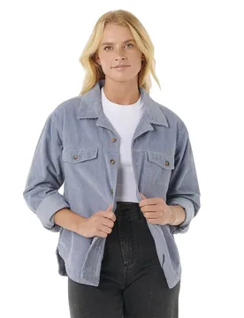 Camicia A Maniche Lunghe Stevie Cord Blue Grey M - Rip curl - FashionsVida